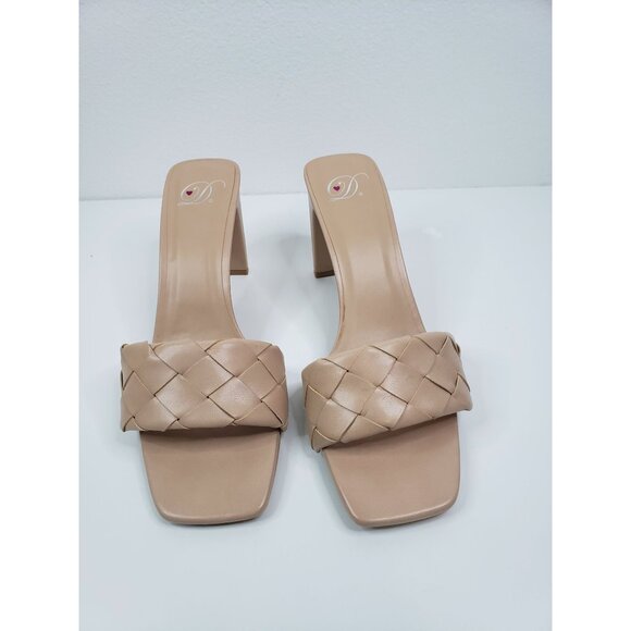 My Delicious Venture‎ Nude Weaved Braided Slip On Slide Heel Sandals - Size 10 - Picture 3 of 10